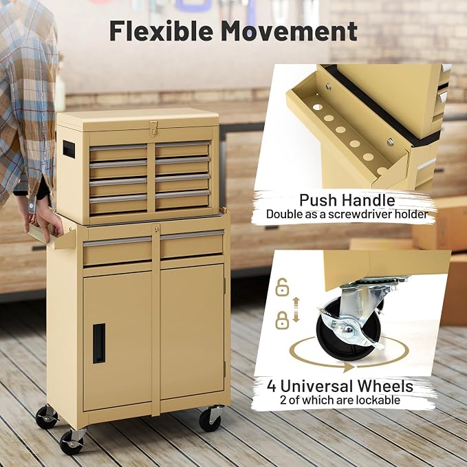 Goplus Tool Chest, 5 Drawers Rolling Tool Cabinet - Image 5