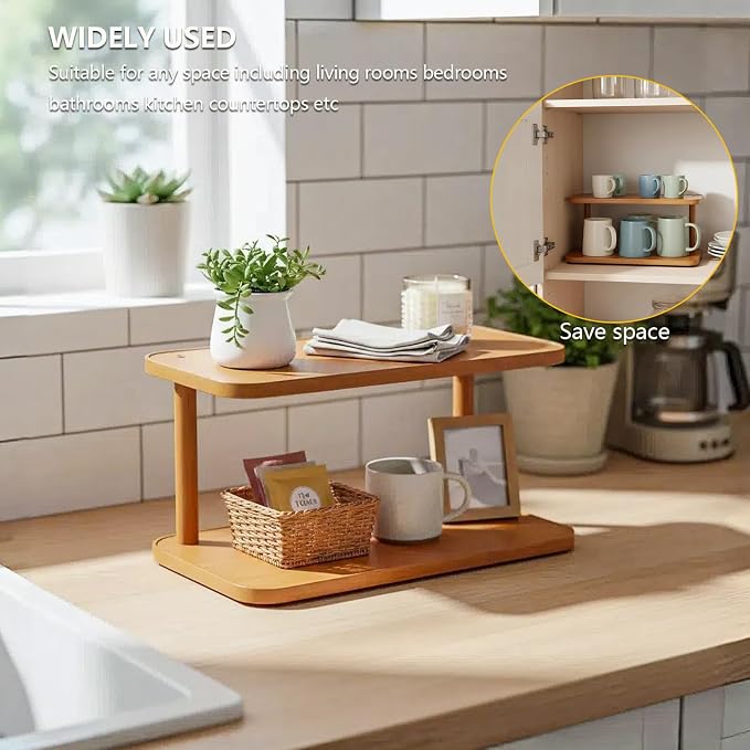 2 Tier Countertop Shelf for Coffee Mugs & Kitchen Counter Organization - Image 5
