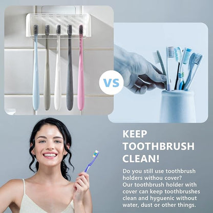 5 Slots Toothbrush Holder Wall Mount - Image 2