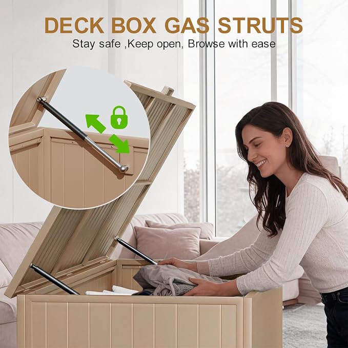 Outdoor Storage Box with Wheels 250 Gallon, Metal Deck Boxes Waterproof - Image 4