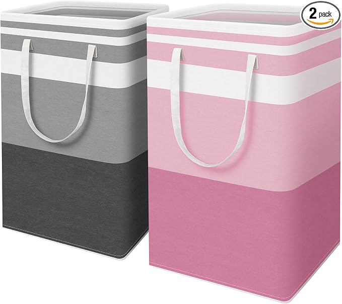 HomeHacks 2 Pack Large Laundry Baskets, Waterproof, Freestanding Laundry Hampers by HomeHacks