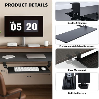 Large Keyboard Tray That Slides Out from Under The Desk, Pull Out - Image 7