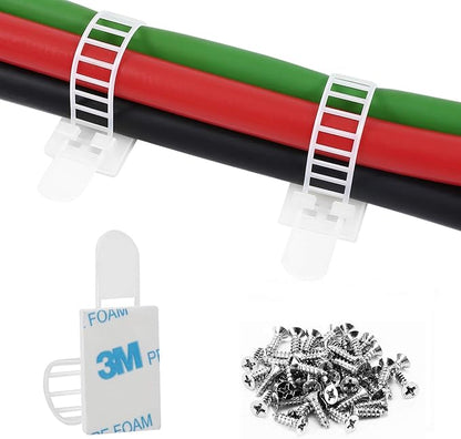 Adhesive Cable Management Clips, Extra Screw & Hole by VAMRONE