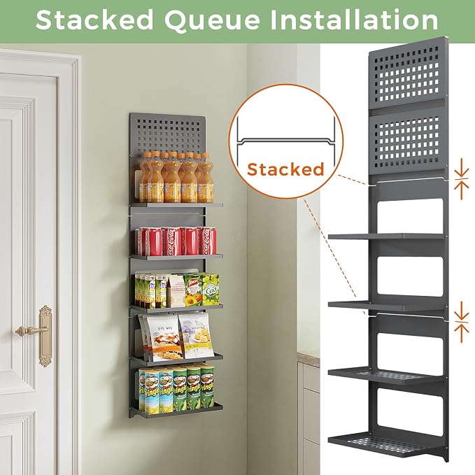 2-Tier Folding Metal Shelf Wall Mounted | Small Foldable Wall Shelf | Dorp Down - Image 6