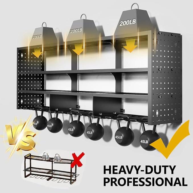 49" W Large Power Tool Organizer Wall Mount, 4 Layer Heavy Duty Metal Tool - Image 7