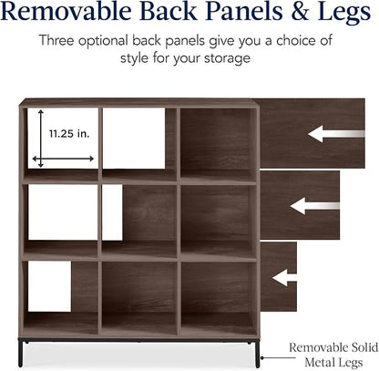 Best Choice Products 9-Cube Bookshelf, 3-Tier Wood Storage Bookcase W/Legs - Image 7