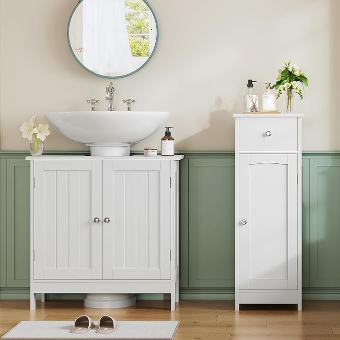 Iwell Bathroom Floor Cabinet | Small Bathroom Storage Cabinet - Image 4
