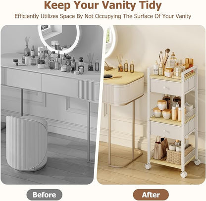 Flycity Rolling Makeup Organizer Cart, Floor Skincare Organizers Storage - Image 7