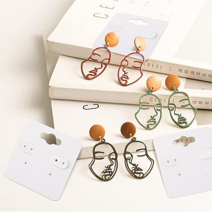 joycraft 100Pcs Earring Display Holder Cards, 2 Inch White Earring Hanging Cards - Image 5