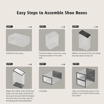 SEE SPRING 12 Pack Shoe Storage Box, Space Saving Shoe Rack - Image 8