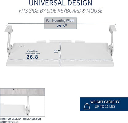 VIVO Large Under Desk 27 x 11 inch Computer Keyboard and Mouse Tray - Image 4