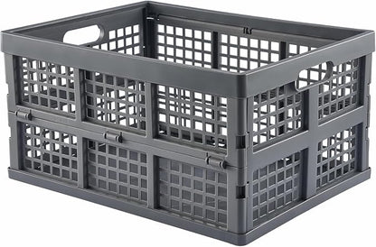 3-Pack Plastic Collapsible Storage Crates-30L, Foldable Plastic Crates - Image 2