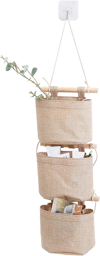 1 Pack Mini Cotton Linen Fabric Closet Detachable Foldable Washable Hanging by AARAINBOW