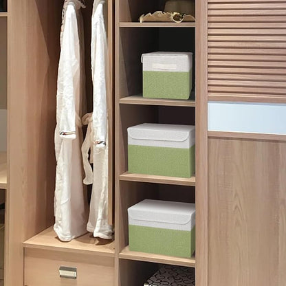 Large 22 Quart Linen Fabric Foldable Storage Bin Cube Organizer Basket - Image 6