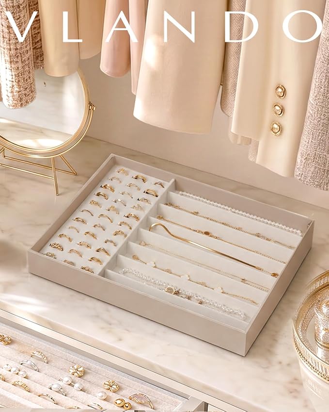 VLANDO Stackable Jewelry Tray, Drawer Organizer - Image 2