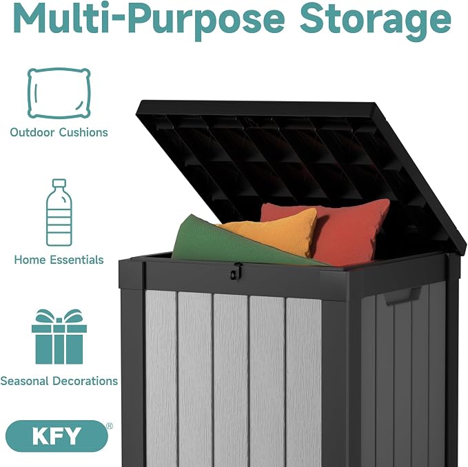 50 Gallon Waterproof Resin Deck Box, UV Resistant Outdoor Storage - Image 5