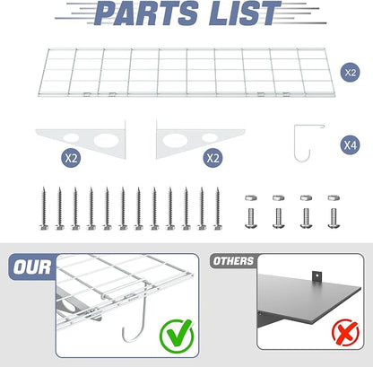 WALMANN 2-Pack Garage Wall Shelves, 1 x 4 ft/12 * 48 inch Wall Mounted Storage - Image 6