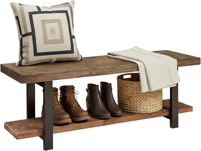 Pomona Solid Wood Entryway Bench by AlaterreFurniture