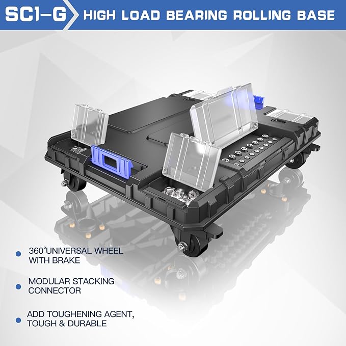4 Tier Stackable Rolling Tool Box - Image 6