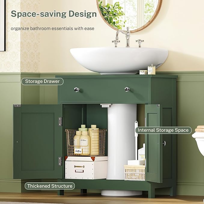TEENFON Pedestal Sink Storage Cabinet - Image 4