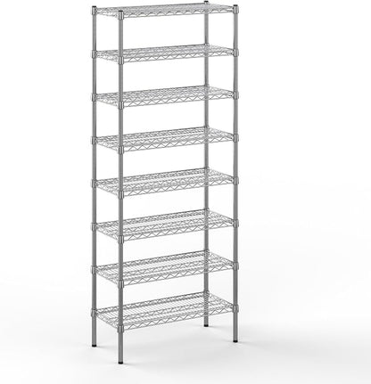 14" Deep x 30" Wide x 74" Height Wire Shelving Kit | 8-Tier | NSF Commercial by Regal+Altair