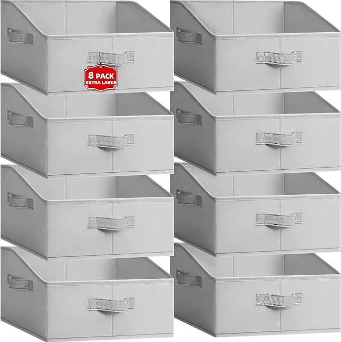 Extra Large Closet Organizers Bins 8 Pack by Criusia