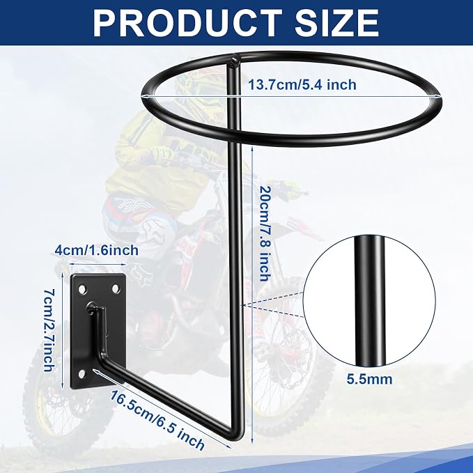 3 Pack Helmet Hanger Wall Mount Motorcycle Helmet Rack Metal Ball Holder - Image 2