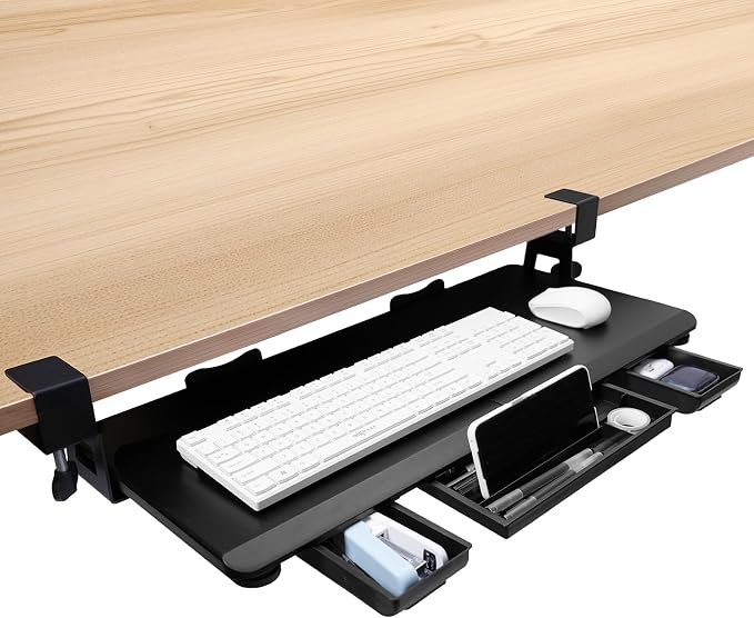 Large Keyboard Tray Under Desk Slide Out by OUKMIC