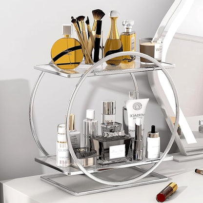 Perfume Organizer for Bedroom Dresser- Sliver Makeup Organizers for Vanity by YIWANFW