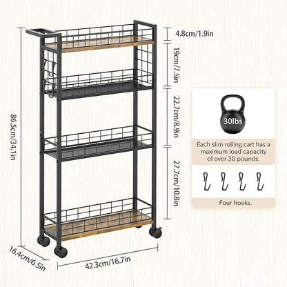 LASZOLA Slim Storage Cart Narrow Shelving Unit - Image 3