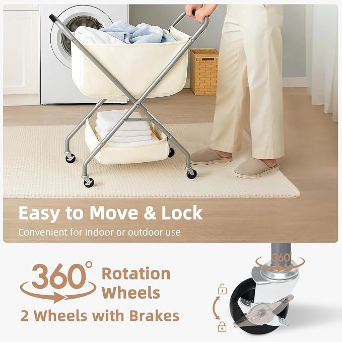 STORAGE MANIAC Collapsible Laundry Cart - Image 5