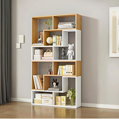 Expandable Bookcase with Adjustable Width, Wooden Room Divider Bookshelf by Unknown