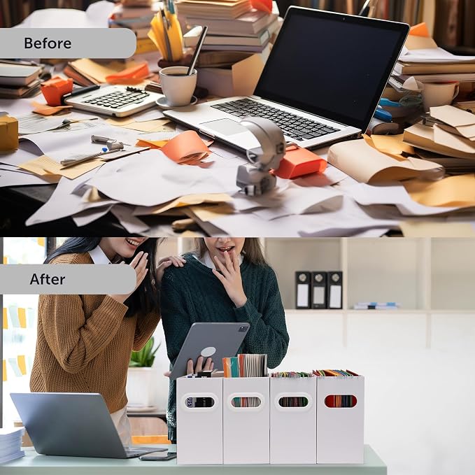 File Box for Hanging File Folders, Collapsible Cardboard Box | Portable Filing - Image 7