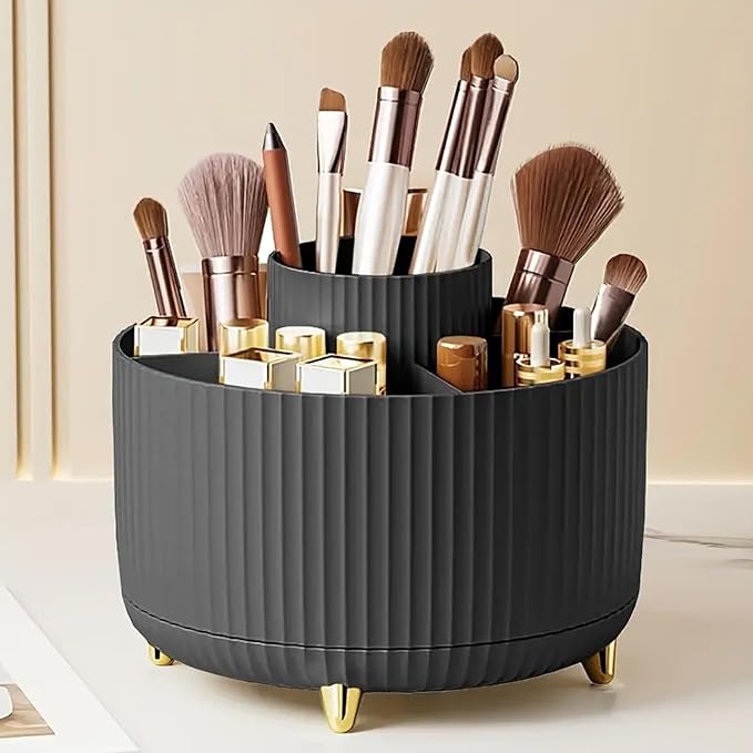 360° Rotate Makeup Brush Organizer, Skincare & Cosmetic Holder by Unknown