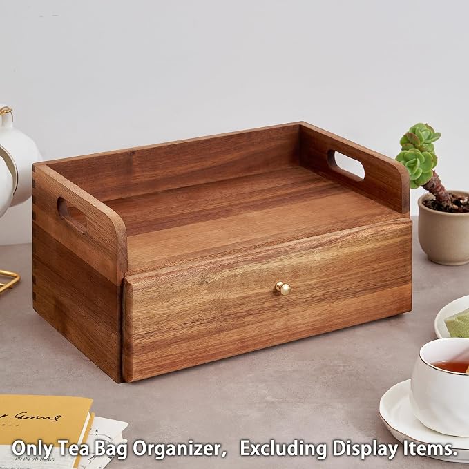SARUFO Acacia Wood Tea Bag Organizer - Image 4
