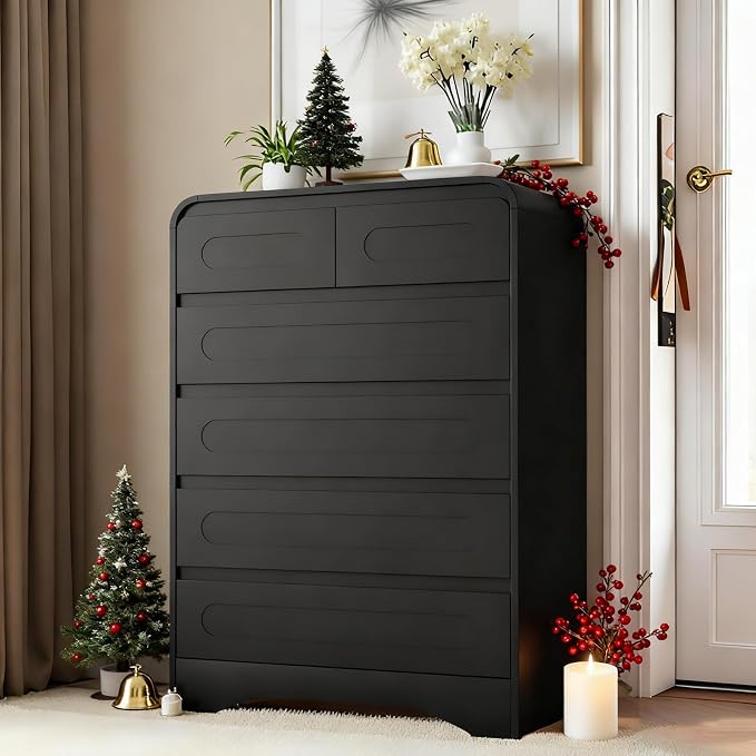 Tall Dressers for Bedroom, 6 Drawers Dresser & Chest of Drawers by SOLACEFURNITURE