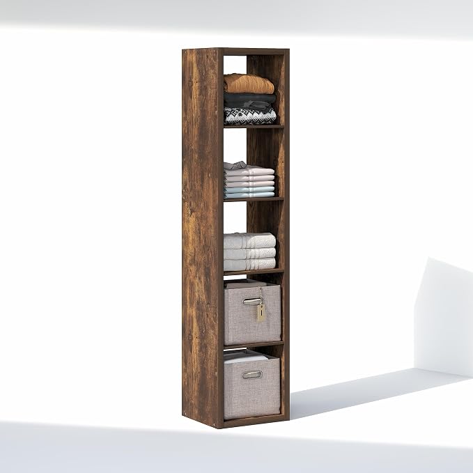 Furinno Cubic Extra Thick 5-Cube Closet Organizers and Storage, Amber Pine | - Image 5