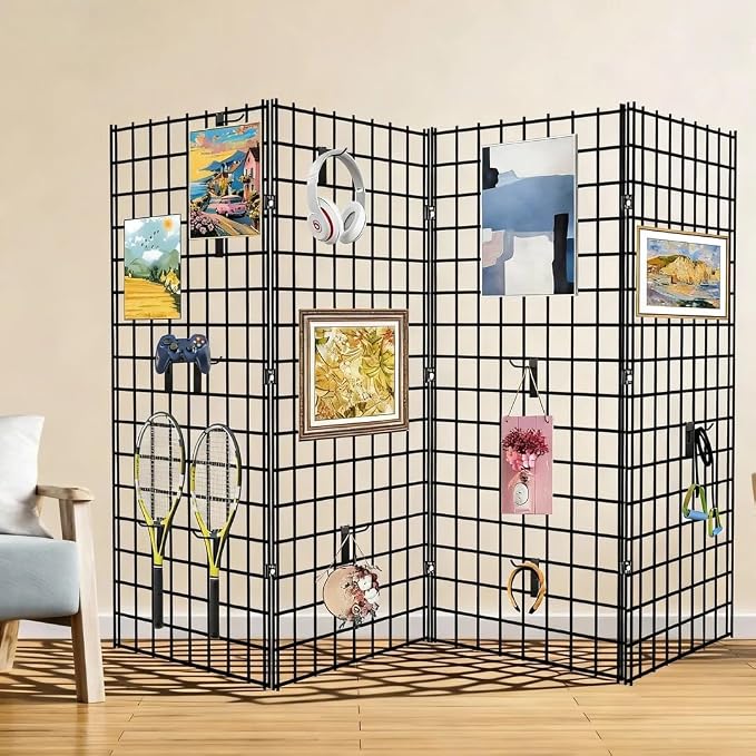2' x 4' Black Gridwall Panels, Commercial & Home Wall Grid Display by YESON