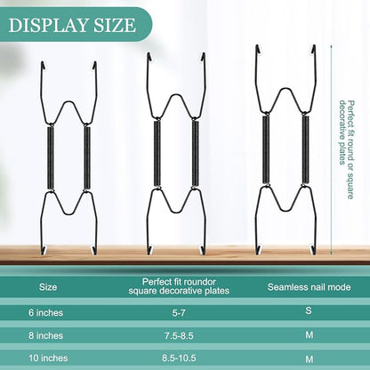 Hotop 12 Pieces Plate Hangers for Wall Stainless Steel Wire Invisible Heavy - Image 2