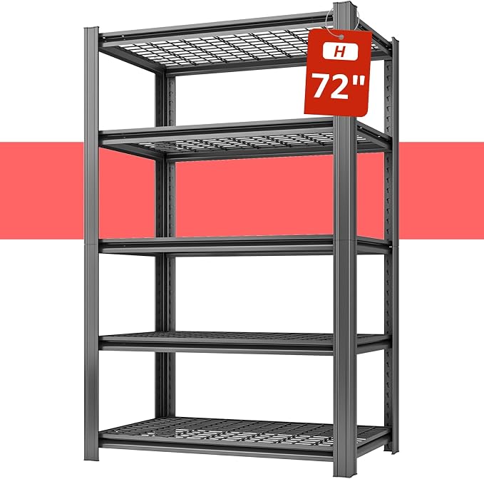 35" W Father&I 5-Shelf Industrial Adjustable Heavy-Dudy Tall Metal Garage by SYLOUGH