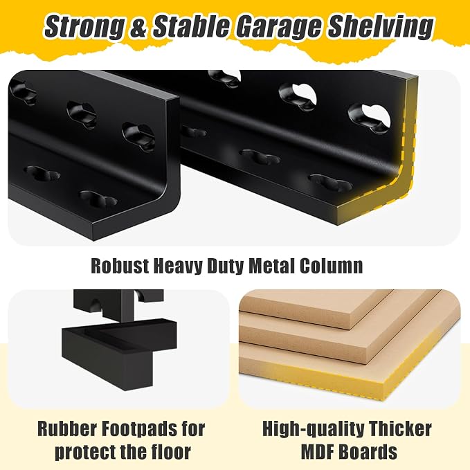 5-Tier Metal Storage Shelves: Heavy Duty Garage Shelving Adjustable Shelves - Image 5