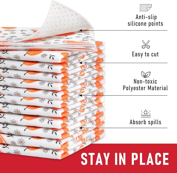 Cooyes Shelf Liners, 2-in-1 Non-Slip Fridge Mats, Absorb Excess Moisture - Image 3