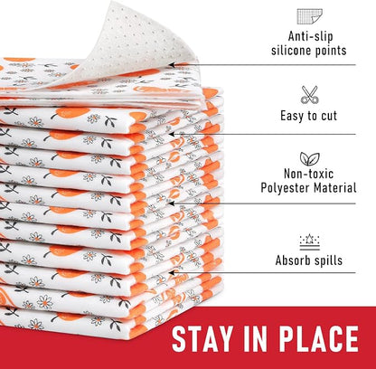 Cooyes Shelf Liners, 2-in-1 Non-Slip Fridge Mats, Absorb Excess Moisture - Image 3