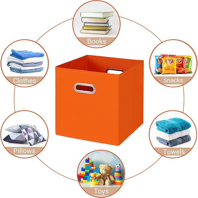 Fabric Cloth Storage Bins, Fabric Cube Bins Organizer - Image 5