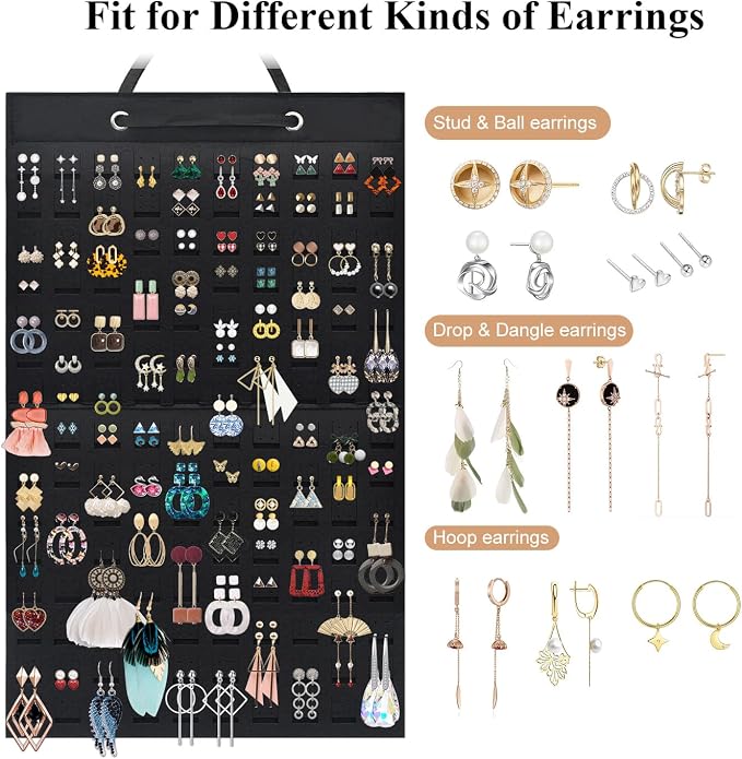 Earring Holder Organizer, Hanging Earrings Storage Display Holds Up to 300 Pairs - Image 3