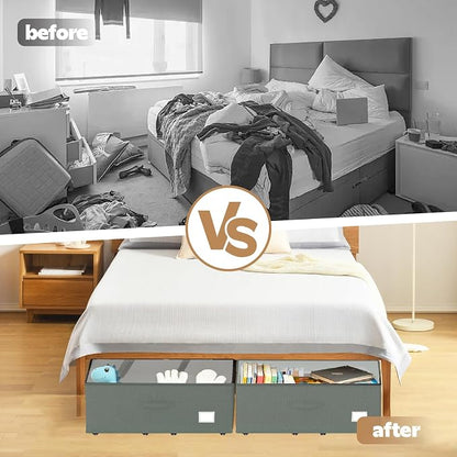 Under Bed Storage with Wheels, No Assemble Required 10 inches Height, Rolling - Image 7