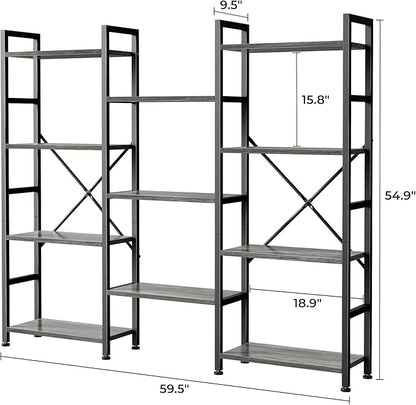 SUPERJARE Triple Bookshelf, Bookcase - Image 3