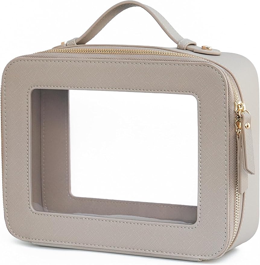 Popvibe Clear Makeup Bag Travel Cosmetic Case Transparent Toiletry Bag by POPVIBE