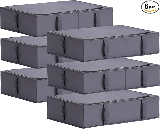 TYEERS Under Bed Storage Containers, Durable Fabric, Collapsible, Under Bed by StorageOrganization