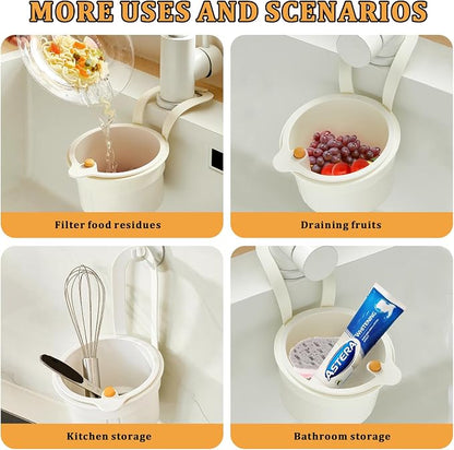 Sink Strainer Basket with One-Touch Drain Mesh, Snap-On Strap & Detachable - Image 6